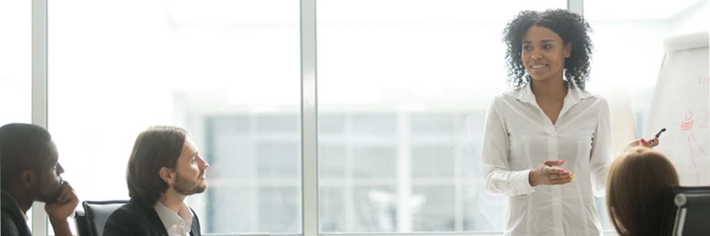 Business African American leading a meeting