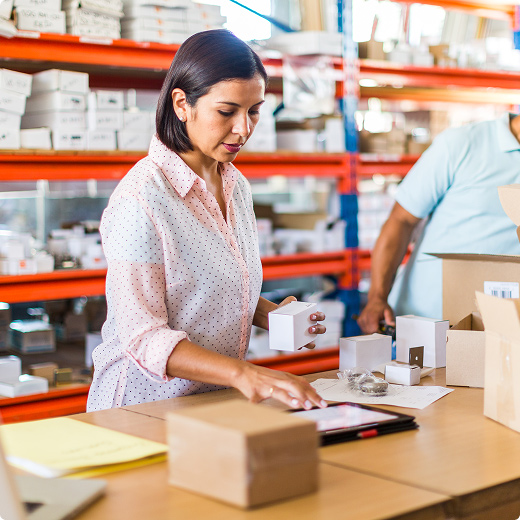 Boxes being packaged