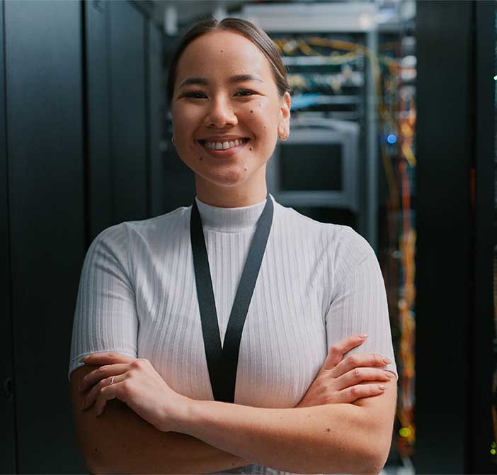 engineer in data center